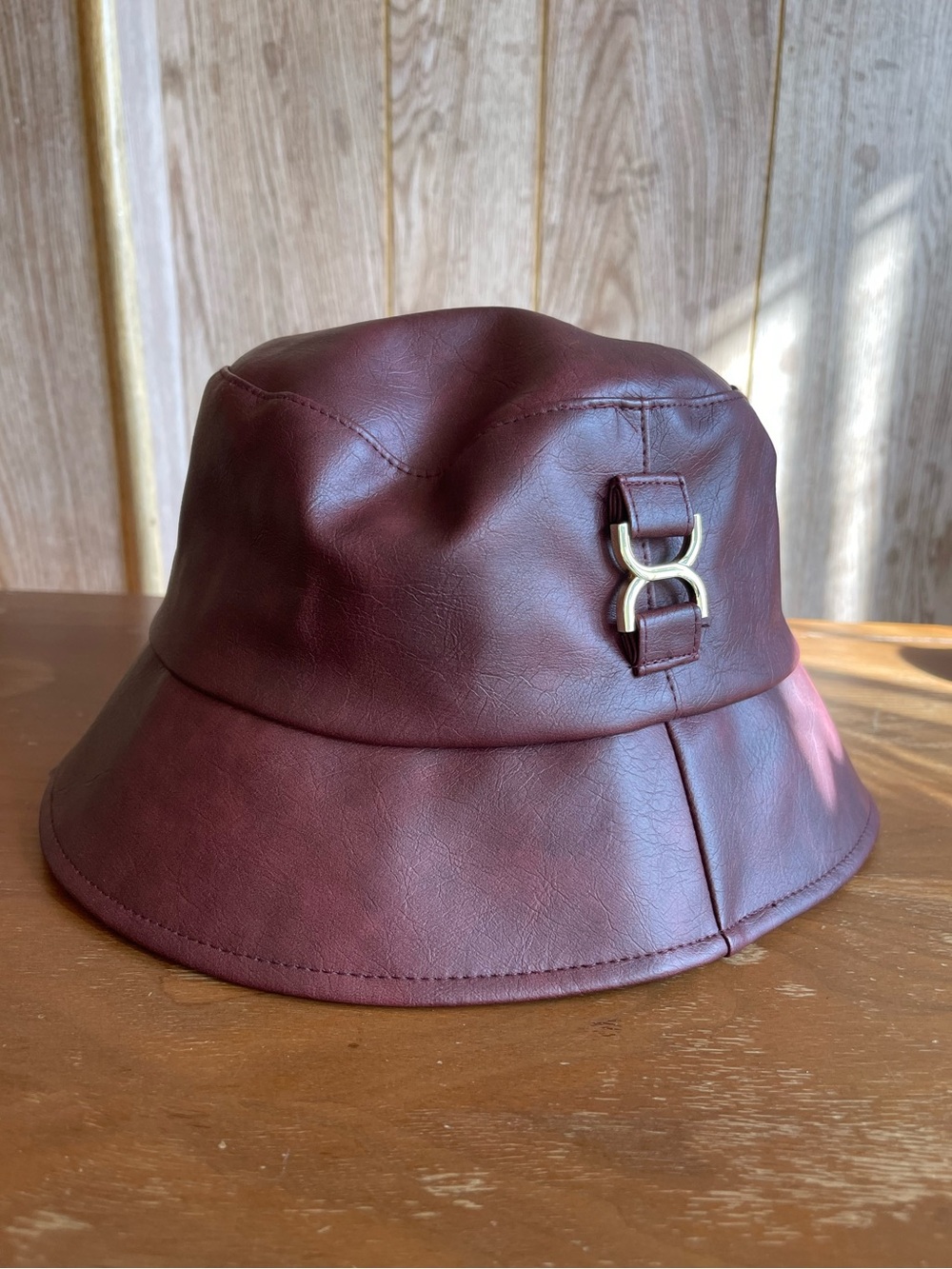 BCBG Faux Leather Bucket Hat